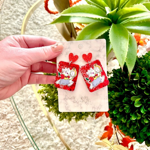 The White Rabbit Acrylic Earrings - Picture 3 of 4